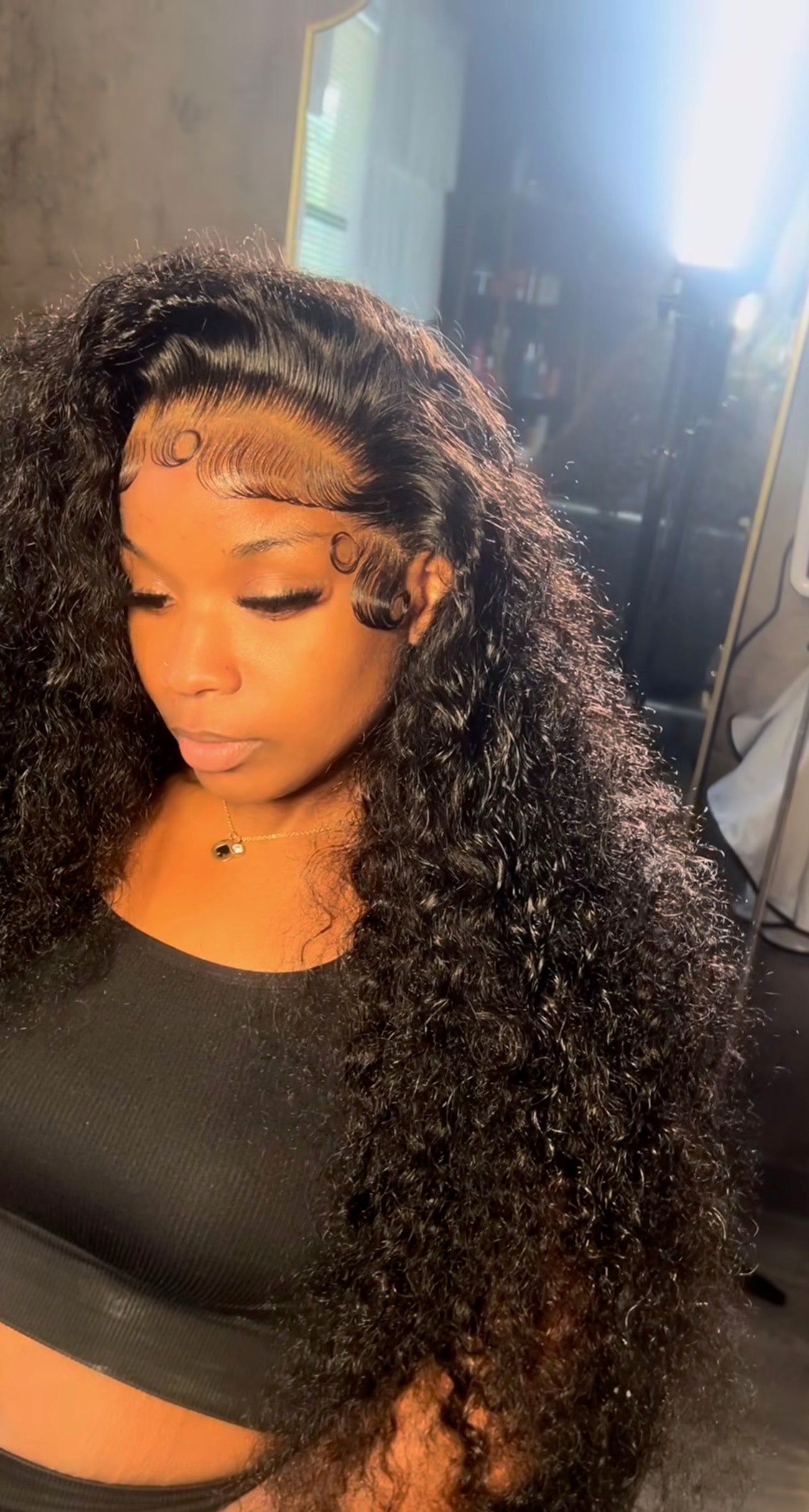 Deep wave 13X4 JET BLACK 24inches Full Frontal HD Lace 200% Density baddie box