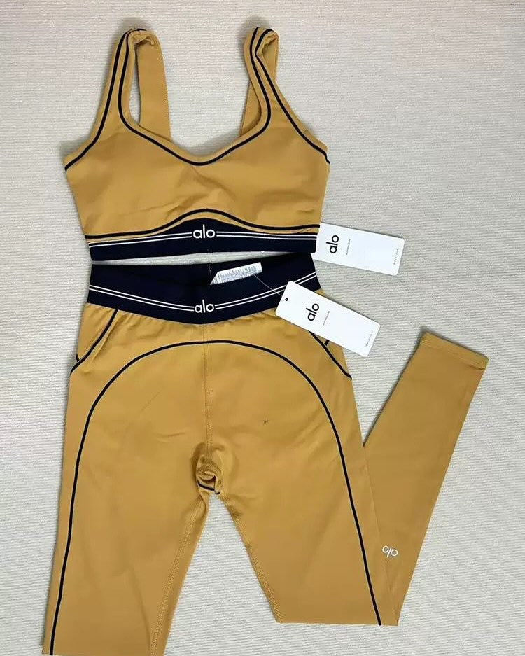 Alo Tracksuits Women'S Suits Fashion Pants Female Soild 2 Piece set