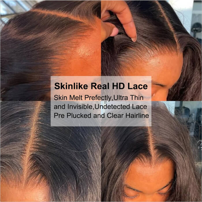JET BLACK straight 13x4 30inches Full Frontal HD Lace 200% Density baddie box