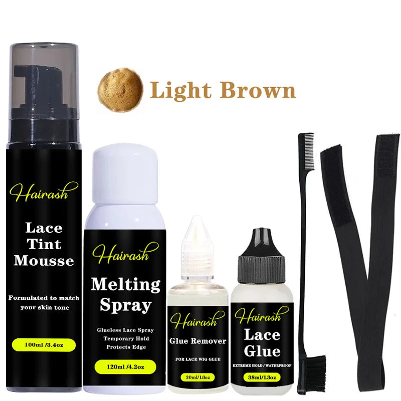 Melting Spray for Lace Wigs Lace Tint Mousse Wig Glue Waterproof Glue Remover Wig Installation Kit Set