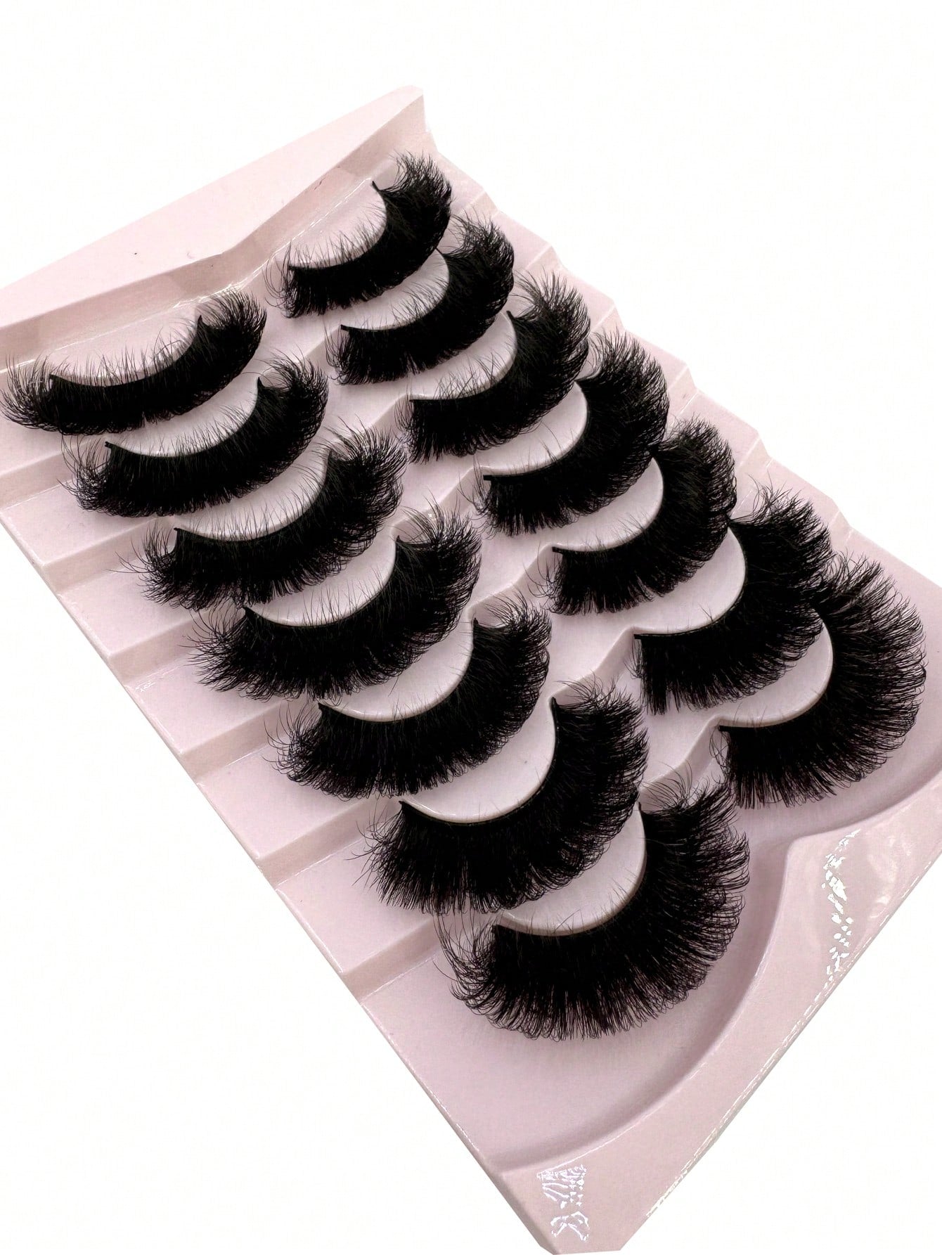 7 Pairs 25Mm Dramatic Faux Mink Eyelashes, Fluffy 3D Lashes,Long Thick Volume Natural Faux Mink False Eyelashes, Thick Cross False Lashes, Multi-Layered Curly Lashes, Create Dramatic Thick Effect Suitable for Parties and Celebrations