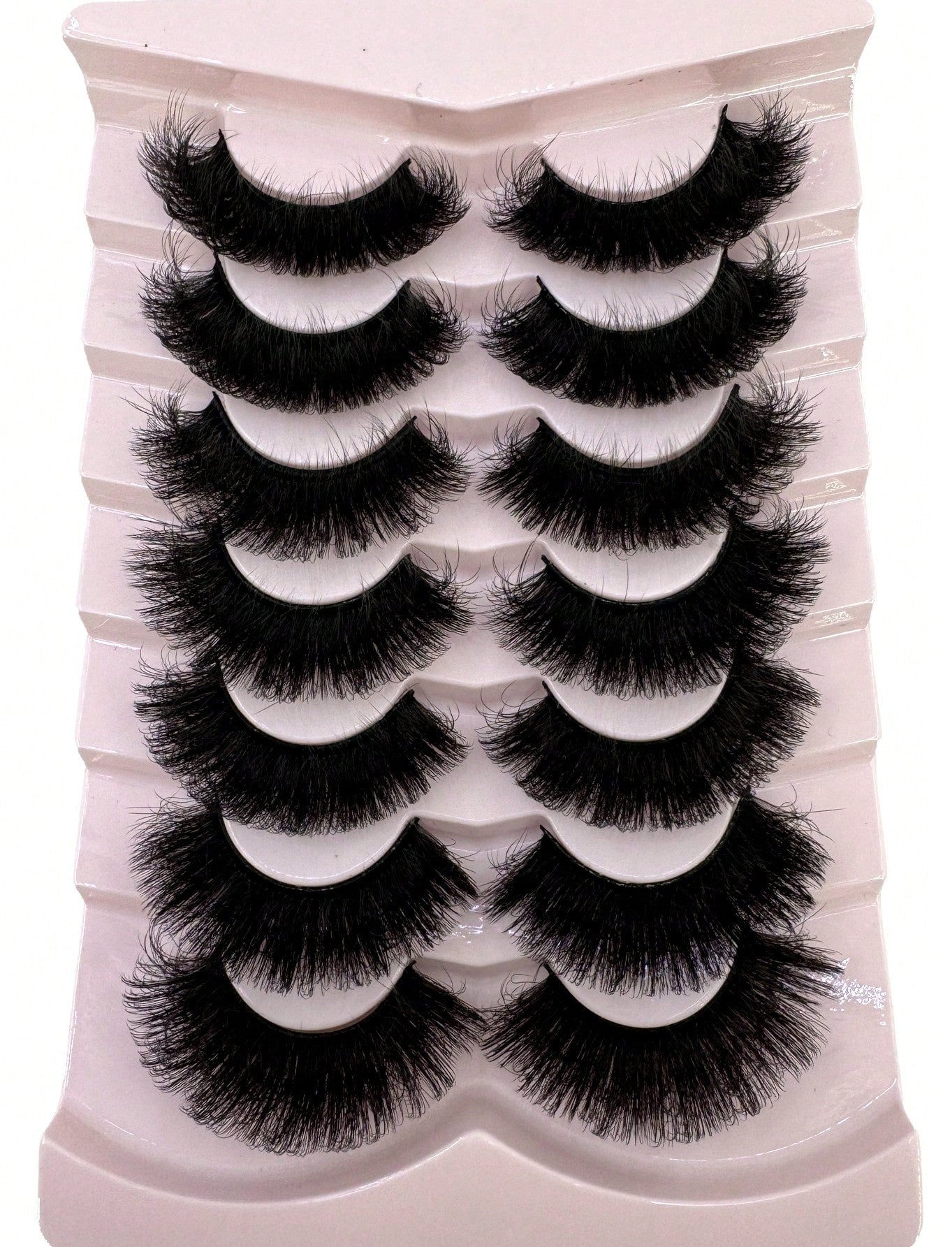 7 Pairs 25Mm Dramatic Faux Mink Eyelashes, Fluffy 3D Lashes,Long Thick Volume Natural Faux Mink False Eyelashes, Thick Cross False Lashes, Multi-Layered Curly Lashes, Create Dramatic Thick Effect Suitable for Parties and Celebrations