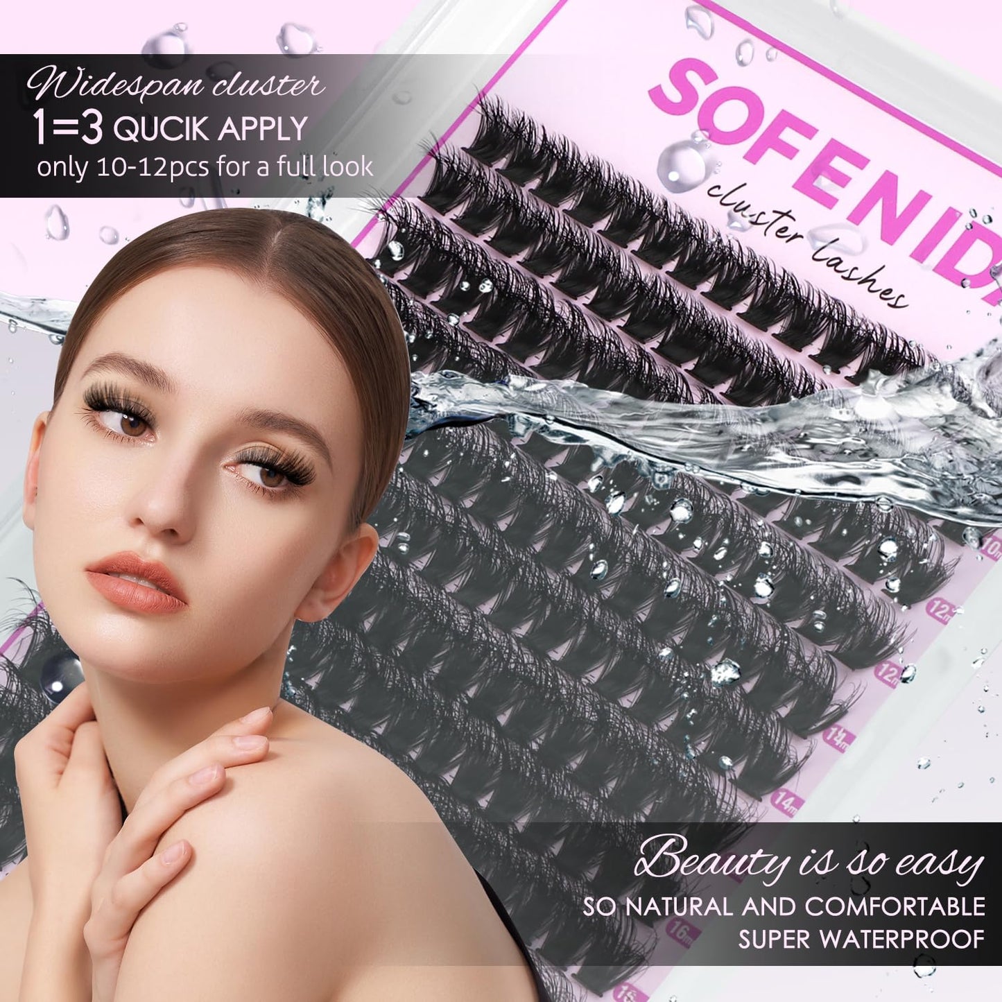 Lash Clusters Kit 80D Fluffy Lash Clusters Kit 10-18Mm Volume Eyelash Clusters D Curl Cluster Eyelash Extensions 3D Wispy Lashes Clusters DIY Lash Extension Kit(80D-10-18Mix Thick Kit)