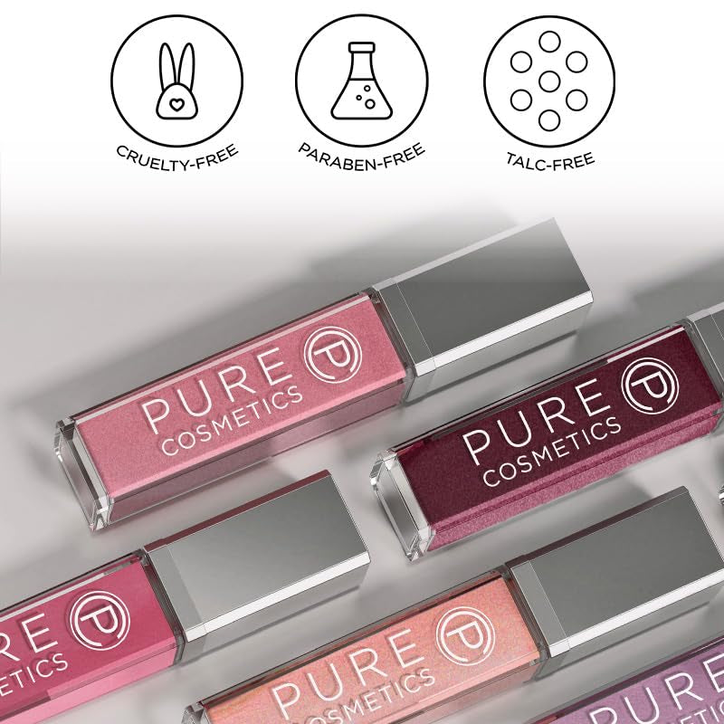 Pure Illumination Lip Gloss - Led-Lit Applicator W/Side Mirror - Non-Sticky, Moisturizing & Hydrating Lip Glosses - Soothes & Protects Dry Chapped Lips (Clear)