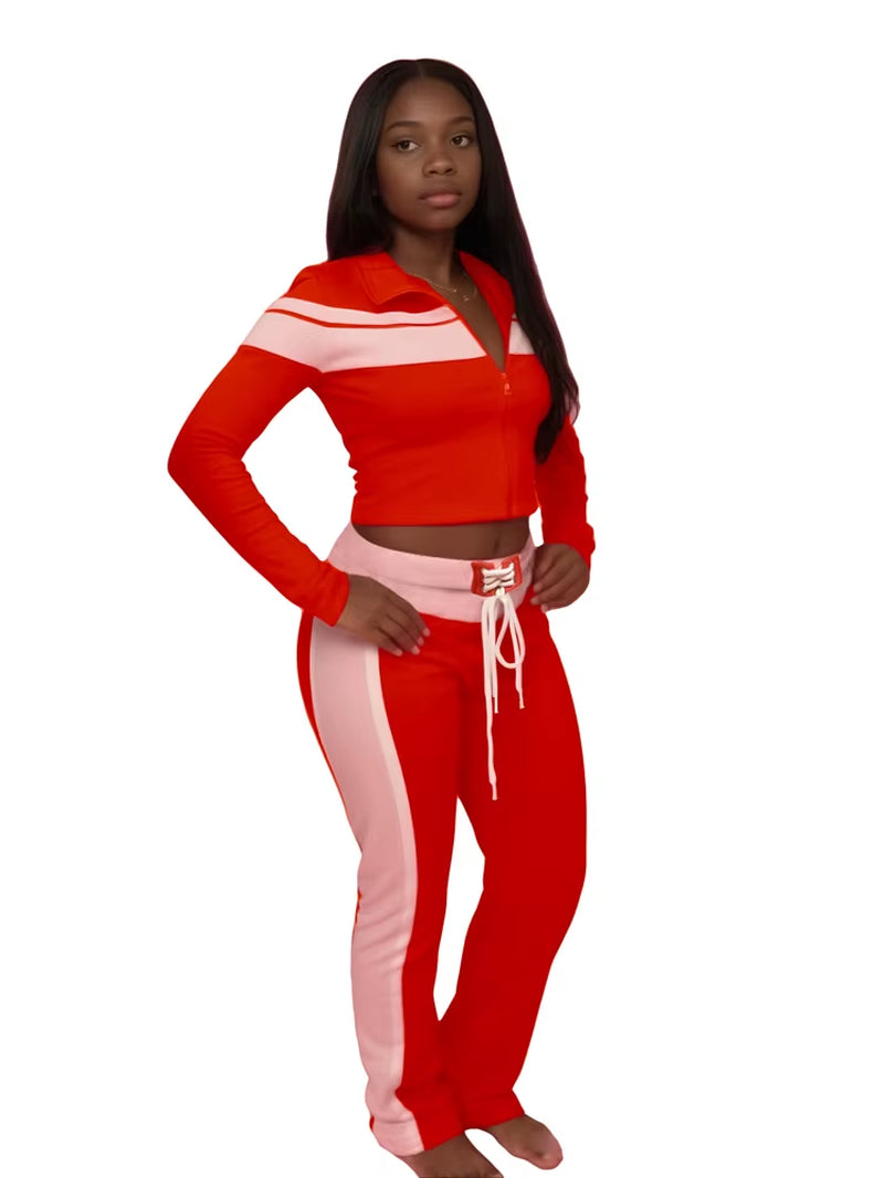 Trending 2025 Women Workout Jogging Suits Tube Top Jacket Pants Sets Ladies Streetwear Striped Tracksuit 3 Piece Gym Set Outfits