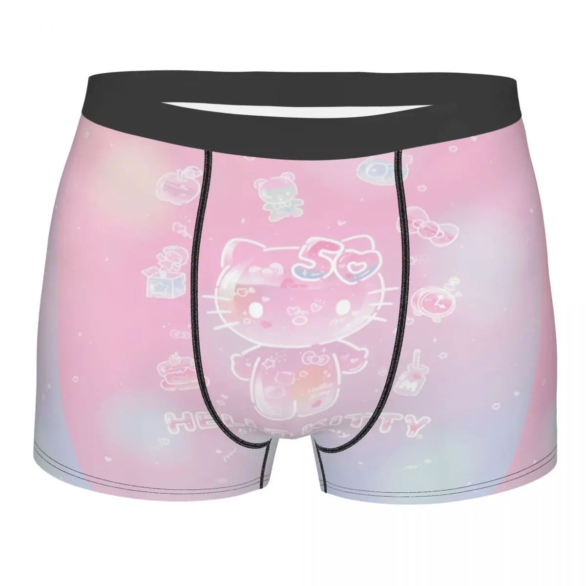 Hello Kitty Cute Face Boxers Briefs Ultra Soft Underwear Printed Novelty Underpants
