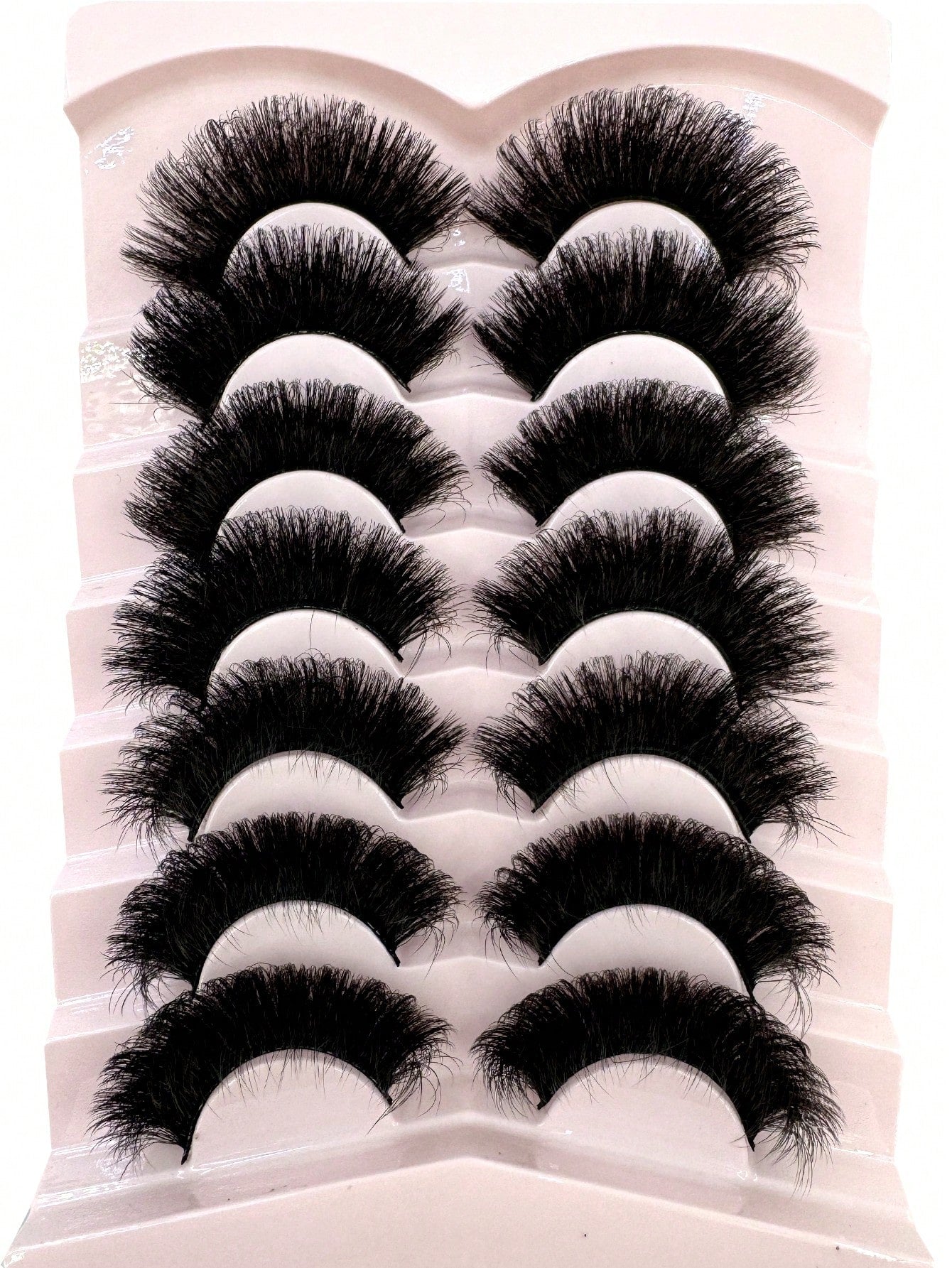 7 Pairs 25Mm Dramatic Faux Mink Eyelashes, Fluffy 3D Lashes,Long Thick Volume Natural Faux Mink False Eyelashes, Thick Cross False Lashes, Multi-Layered Curly Lashes, Create Dramatic Thick Effect Suitable for Parties and Celebrations