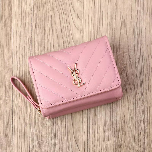 New Women'S Wallet Short, Fashionable and Simple PU Change Bag Card Bag Multi Slot Small Wallet Wallet Wallet