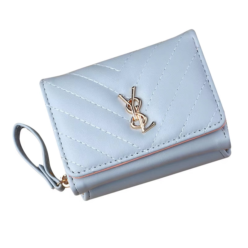 New Women'S Wallet Short, Fashionable and Simple PU Change Bag Card Bag Multi Slot Small Wallet Wallet Wallet
