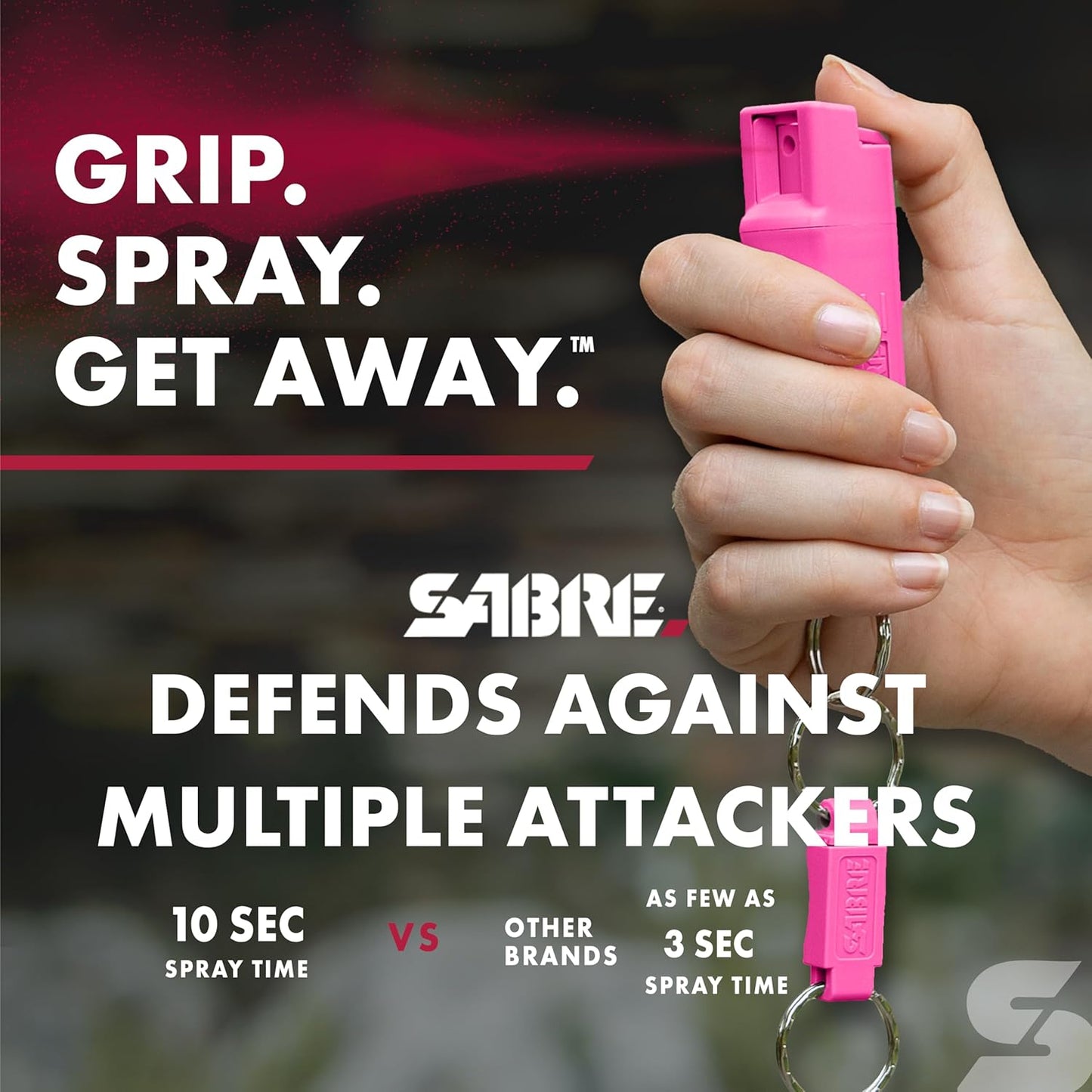 Pepper Spray, Quick Release Keychain for Easy Carry and Fast Access, Finger Grip for More Accurate and Faster Aim, Maximum Police Strength OC Spray, 0.54 Fl Oz, Secure and Easy to Use Safety