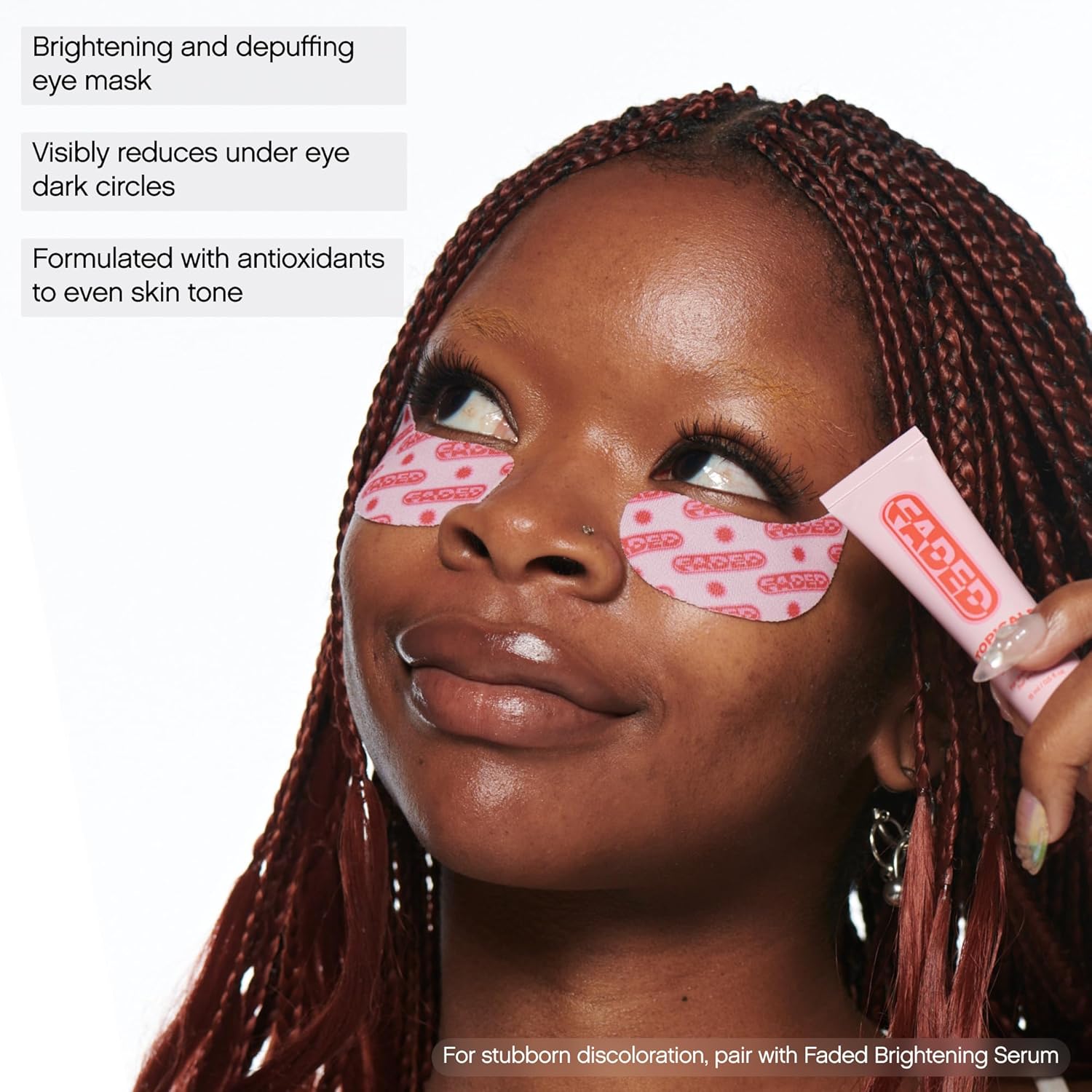 Faded Brightening under Eye Masks | Revitalizing Patches to Depuff, Hydrate, and Illuminate | Diminishes Dark Circles and Fine Lines | Made with Kojic Acid, Caffeine & Niacinamide