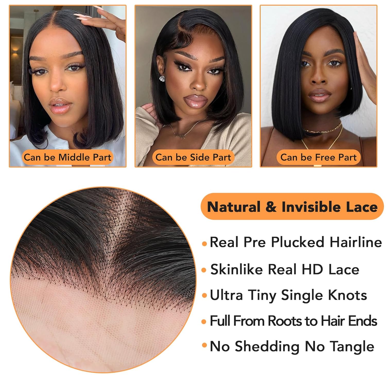 Bob Wig Human Hair 12 Inch 13X4 Lace Front Wigs Human Hair Pre Plucked 180% Density Short Straight Bob Wig Natural Color Glueless Bob Wigs for Black Women