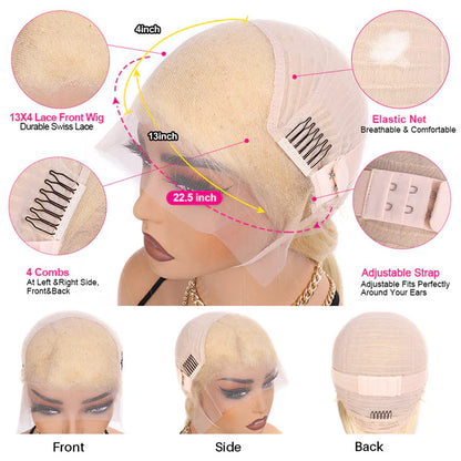 613 straight blonde 13x4 30inches Full Frontal HD Lace 200% Density baddie box