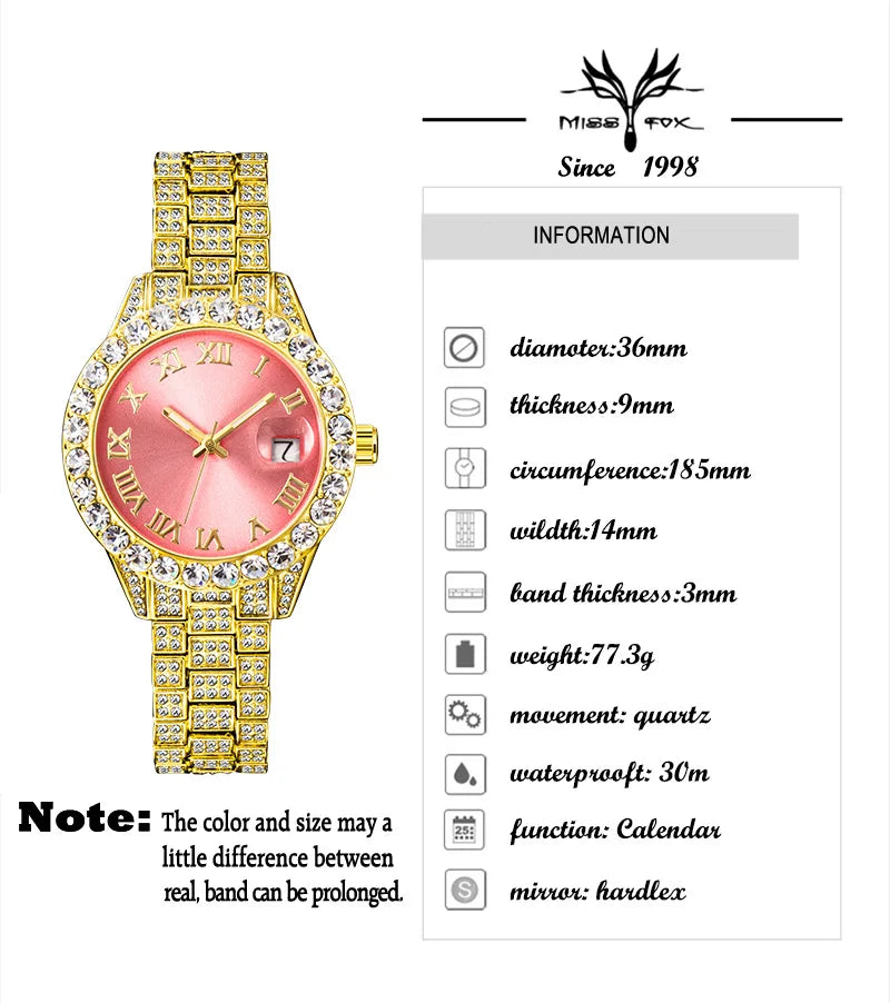Pink Women Watches Luxury Small Face Elegant Quartz Watch for Ladies Icy Look Party Jewelry Mini Babe so Cute Arm Clock