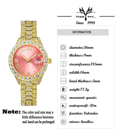 Pink Women Watches Luxury Small Face Elegant Quartz Watch for Ladies Icy Look Party Jewelry Mini Babe so Cute Arm Clock