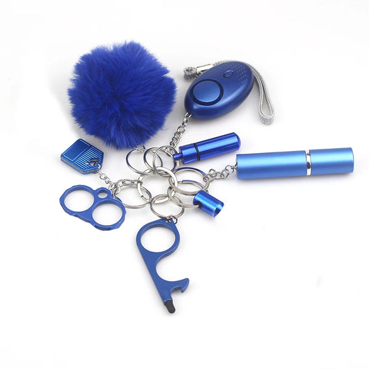 8Pcs Women Outdoor Defense Self Alarm Keychain Keyring Accessories Protection Product