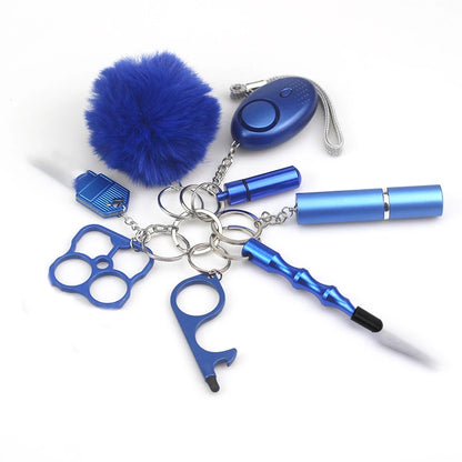8Pcs Women Outdoor Defense Self Alarm Keychain Keyring Accessories Protection Product