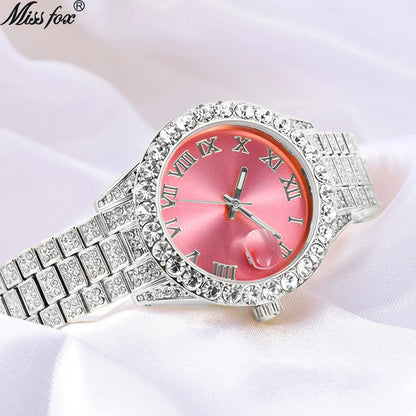 Pink Women Watches Luxury Small Face Elegant Quartz Watch for Ladies Icy Look Party Jewelry Mini Babe so Cute Arm Clock