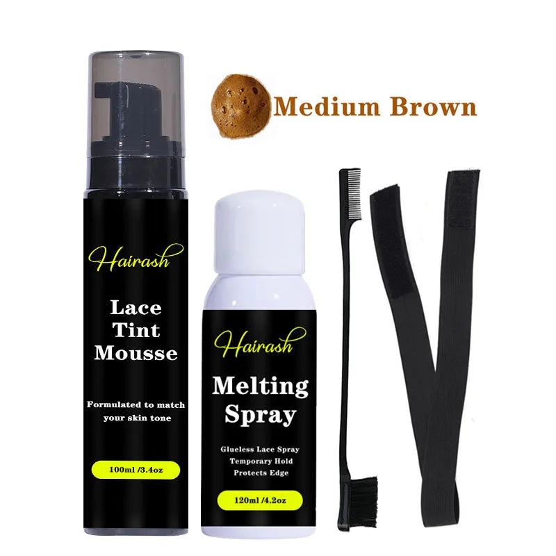 Melting Spray for Lace Wigs Lace Tint Mousse Wig Glue Waterproof Glue Remover Wig Installation Kit Set