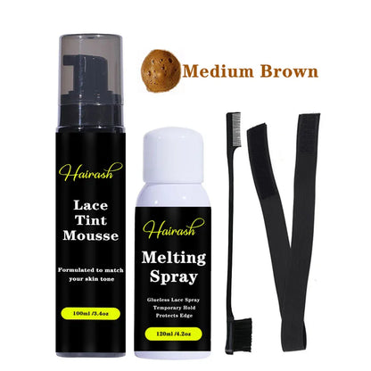 Melting Spray for Lace Wigs Lace Tint Mousse Wig Glue Waterproof Glue Remover Wig Installation Kit Set