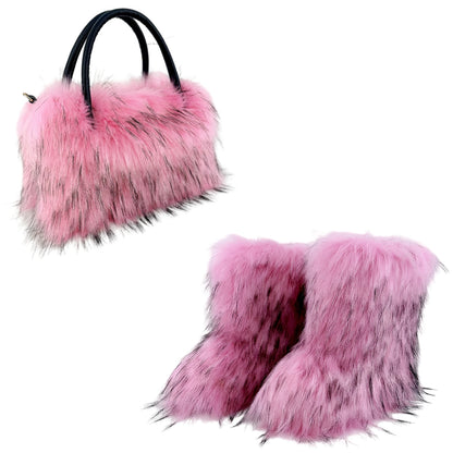 Fashion Women Handbag Autumn Winter Faux Fur Fluffy Handbags Soft Plush Designer Ladies Girl Shopper Purses for Travel Shopping