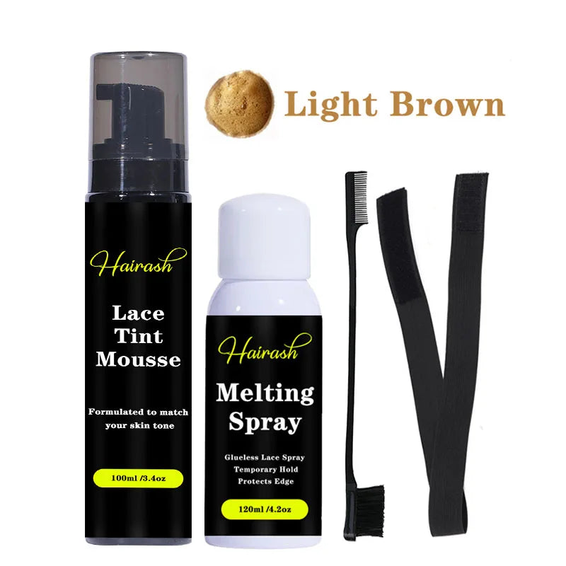 Melting Spray for Lace Wigs Lace Tint Mousse Wig Glue Waterproof Glue Remover Wig Installation Kit Set