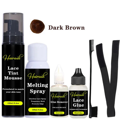 Melting Spray for Lace Wigs Lace Tint Mousse Wig Glue Waterproof Glue Remover Wig Installation Kit Set