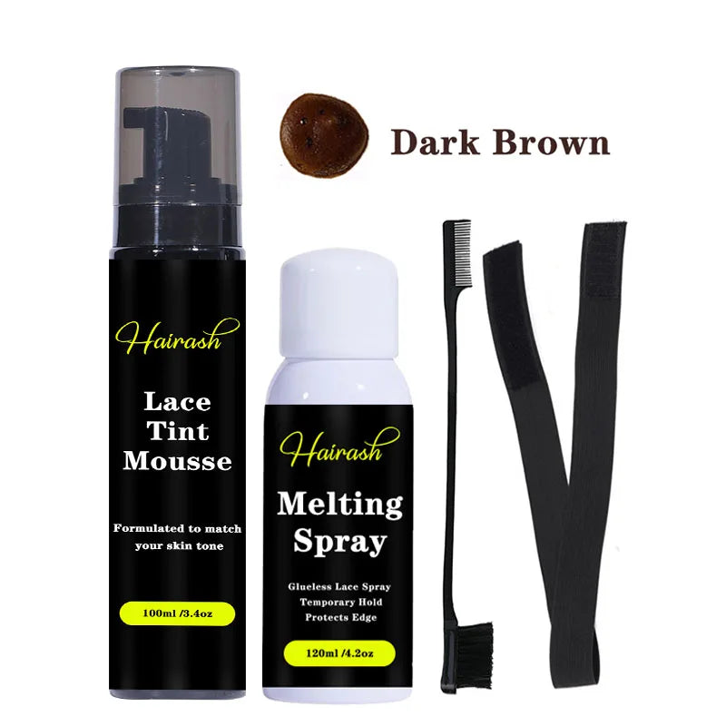 Melting Spray for Lace Wigs Lace Tint Mousse Wig Glue Waterproof Glue Remover Wig Installation Kit Set