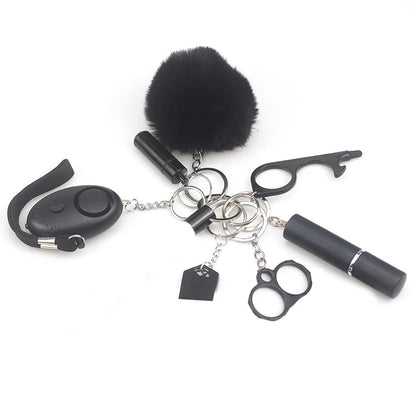 8Pcs Women Outdoor Defense Self Alarm Keychain Keyring Accessories Protection Product