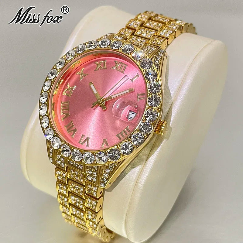 Pink Women Watches Luxury Small Face Elegant Quartz Watch for Ladies Icy Look Party Jewelry Mini Babe so Cute Arm Clock