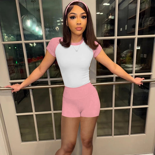 Spring Summer New Fashion Leopard Print 3 Piece Sets Woman Outfit Short Sleeve Patchwork Top and Shorts Set Tracksuit