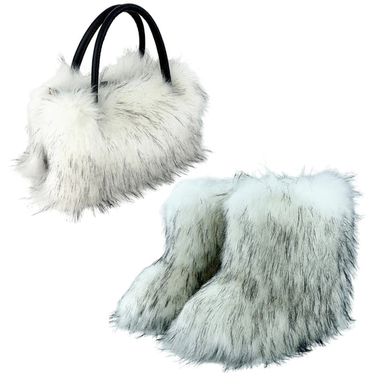 Fashion Women Handbag Autumn Winter Faux Fur Fluffy Handbags Soft Plush Designer Ladies Girl Shopper Purses for Travel Shopping