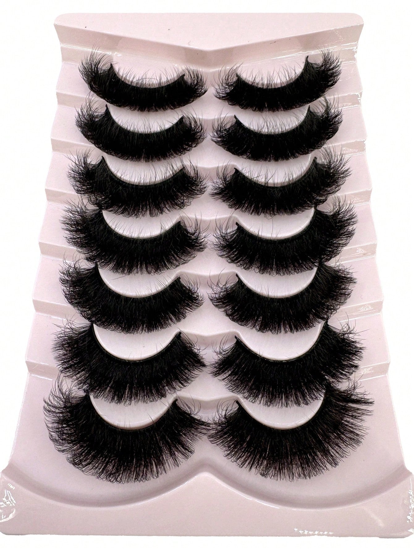 7 Pairs 25Mm Dramatic Faux Mink Eyelashes, Fluffy 3D Lashes,Long Thick Volume Natural Faux Mink False Eyelashes, Thick Cross False Lashes, Multi-Layered Curly Lashes, Create Dramatic Thick Effect Suitable for Parties and Celebrations