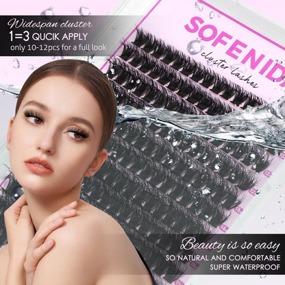 Lash Clusters Kit 80D Fluffy Lash Clusters Kit 10-18Mm Volume Eyelash Clusters D Curl Cluster Eyelash Extensions 3D Wispy Lashes Clusters DIY Lash Extension Kit(80D-10-18Mix Thick Kit)